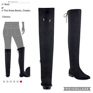 Marc Fisher OTK black velvet boots [7.5]